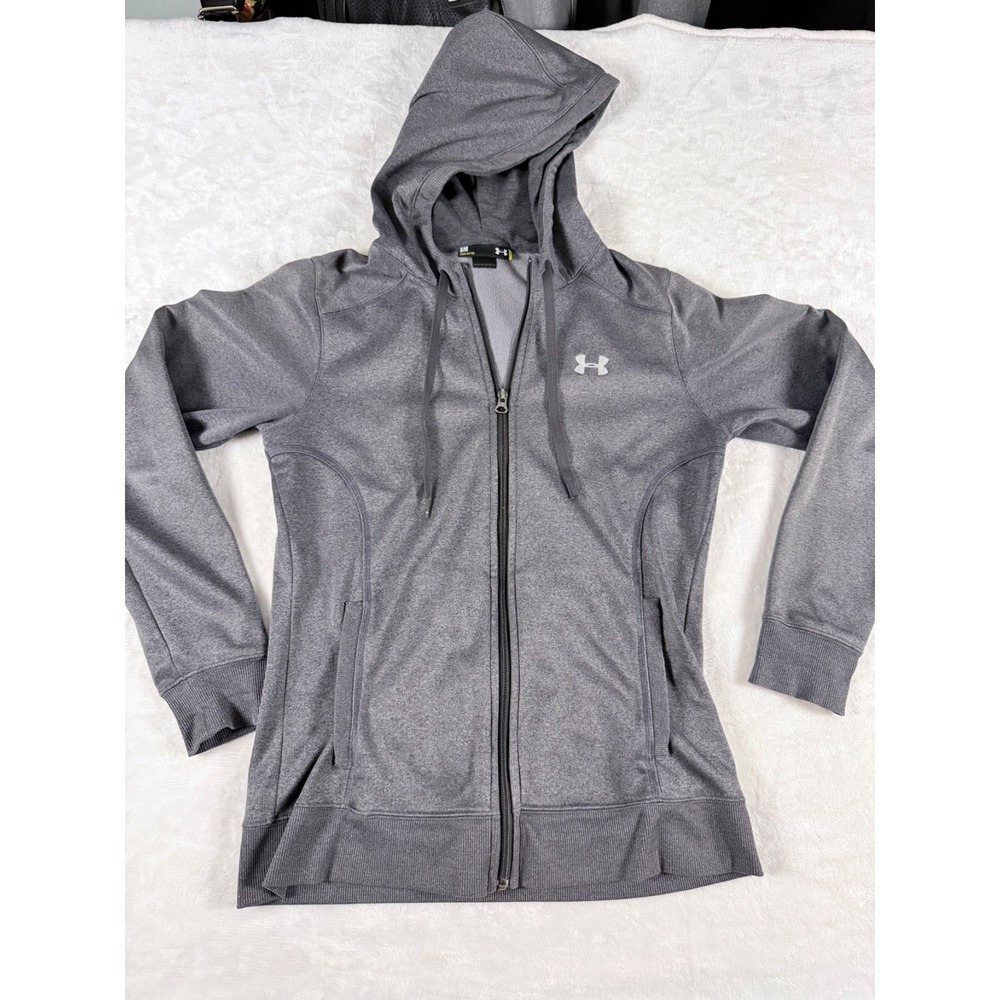 Under Armour Full Zip Hoodie Gray Semi-Fitted Athletic Women's SM